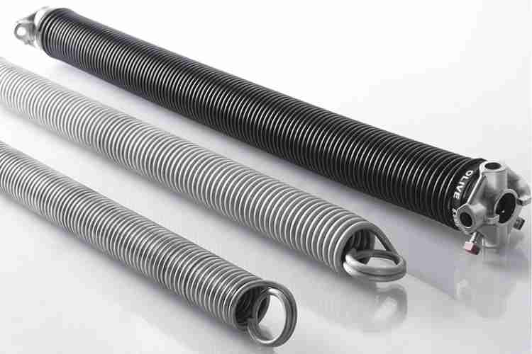 Two different types of garage door springs: torsion and extension