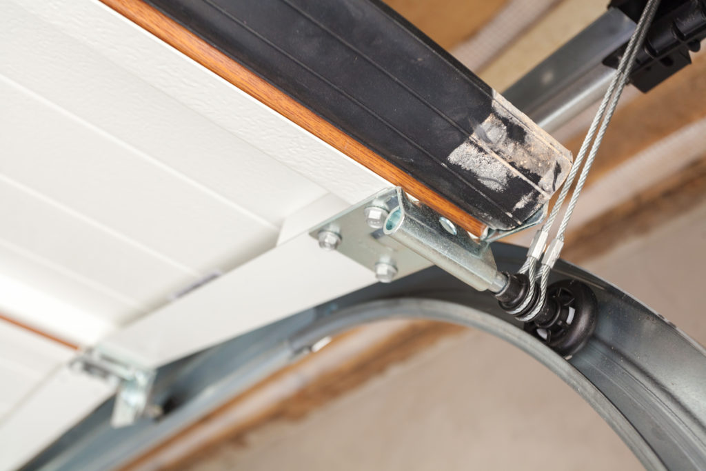 garage door roller image - close up